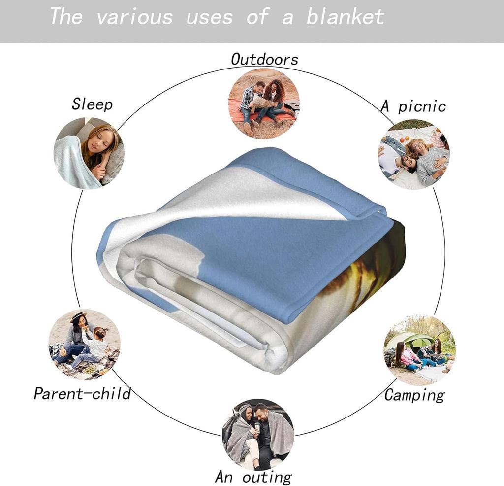 Cute Corgi Throw Blanket,Soft,Lightweight Flannel,Playful Dog Blankets - Gifts for Kids Boys Girls,for Couch Office Trav