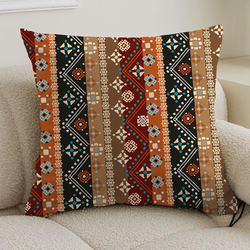 Double-sided bohemian print ethnic pillow cover sofa living room cushion cover geometric pillow square pillowcase