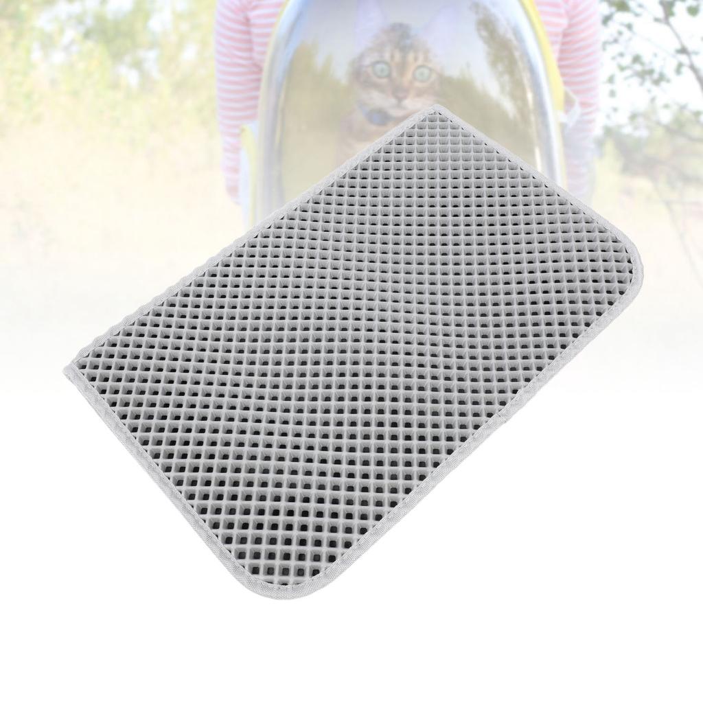 Cat Litter Mat Double Layer Scatter Control EVA Kitty Litter Mat Washable Litter Trapping Mat for Litter Box
