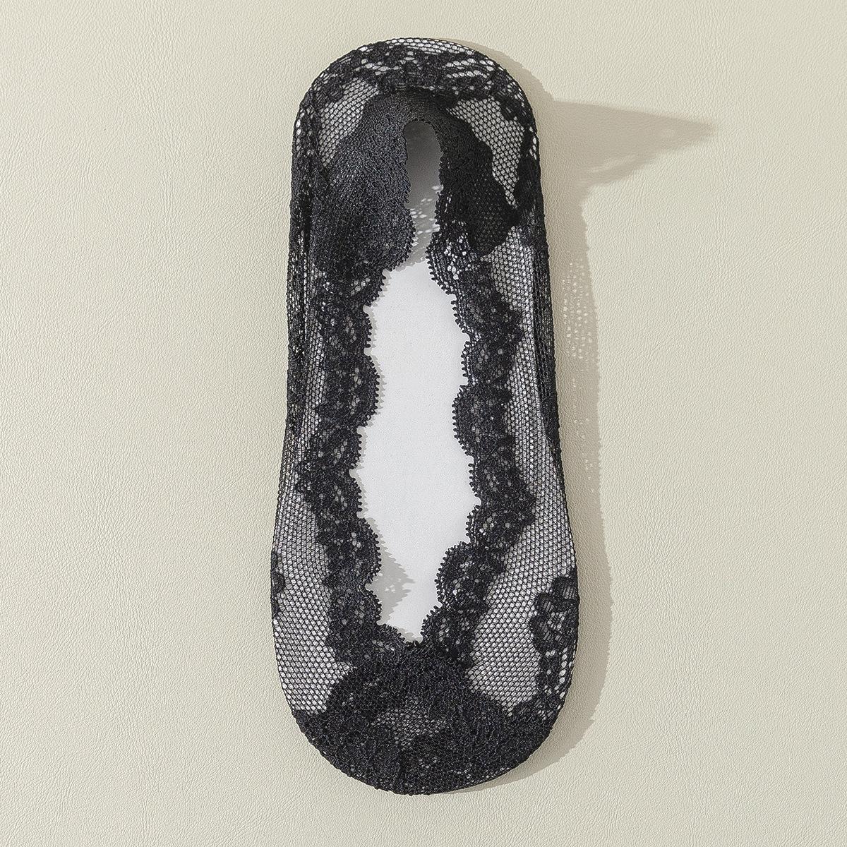 Women s Lace Invisible Boat Socks Non Slip Silicone Grips Low Cut No Show Liner Socks 2pairs(4pcs)