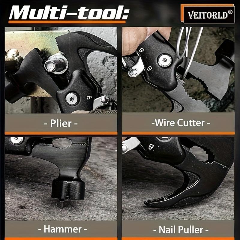 Damaly,12-in-1 Multitool for Dad | Mini Hammer, Pliers, Knife, Saw & Bottle Opener Set | Fathers Day Essential Tool Kit