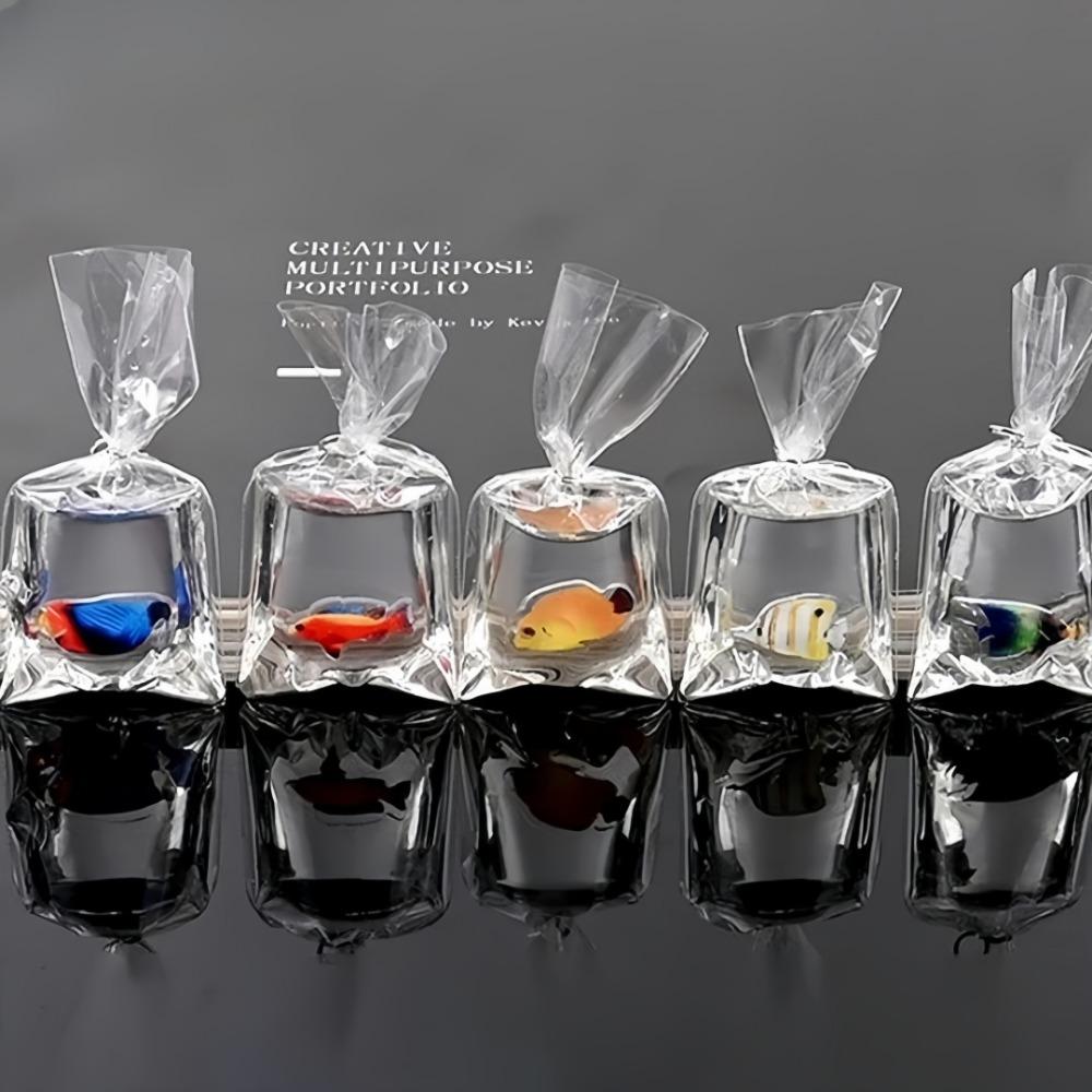 5pcs Simulated Goldfish Water Bag Transparent Resin Drip Glue Water Bag Fish Material Suitable for Keychain Jewelry Production
