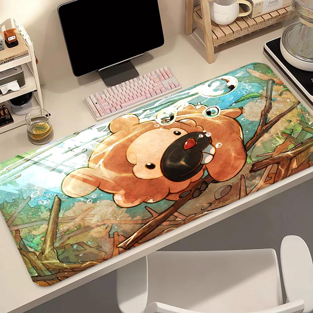 Kawaii Anime Large Gaming Mouse Pad P Bidoof Speed Desk Mat Gamer Keyboard Mousepad HD Home Office Desk Accessories