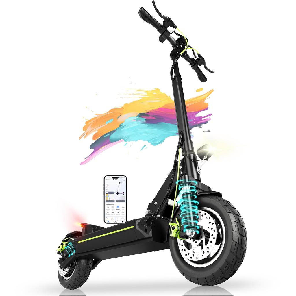 Adult Electric Scooter, 75 Km Range, 800W Max Motor, Foldable, Powerful, Dual Suspension, All-Terrain, Ultra-Lightweight, TODIMART D8