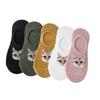 Female Spring and Summer Cotton Cute Cartoon Cat Head Anti Take Off Shallow Mouth Invisible Socks