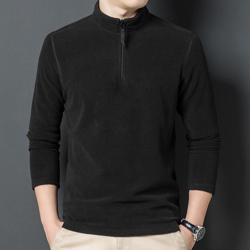 Nou toamnă și iarnă pentru bărbați, hanorac din lână, gât semi-înalt, gros, cu mânecă lungă, tricou de corp pentru bărbați