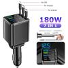 150W Araç Şarj Cihazı PD30W Araç Çakmaklığı Adaptörü Voltaj Göstergeli Geri Çekilebilir Kablolu Hızlı Şarj Cihazı 22.5W IOS Android İçin