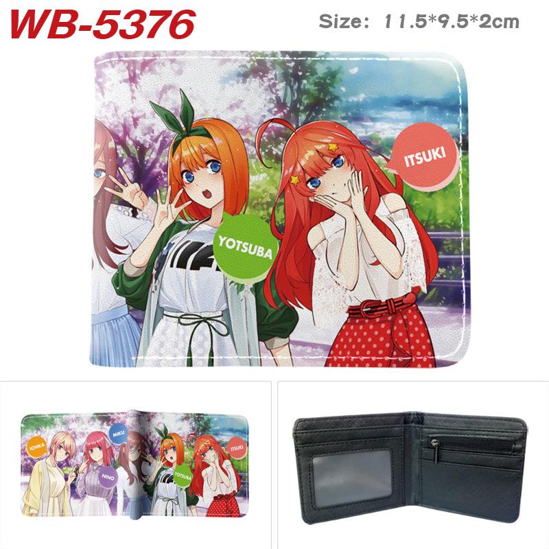 The Quintessential Quintuplets Anime Wallet Colorful Print Short Folded Coin Purse for Men Women