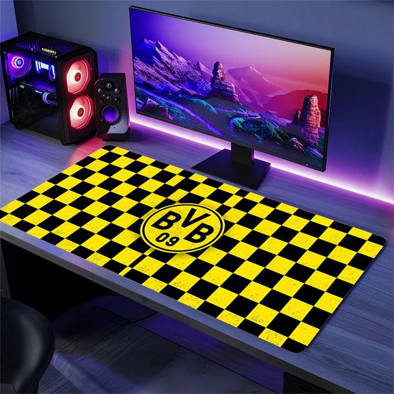 Borussia Dortmund Large Gaming Table Cushion Non-slip Laptop Tablet Big Mousepad XXL Mat Mini PC Playmat With Lock edge