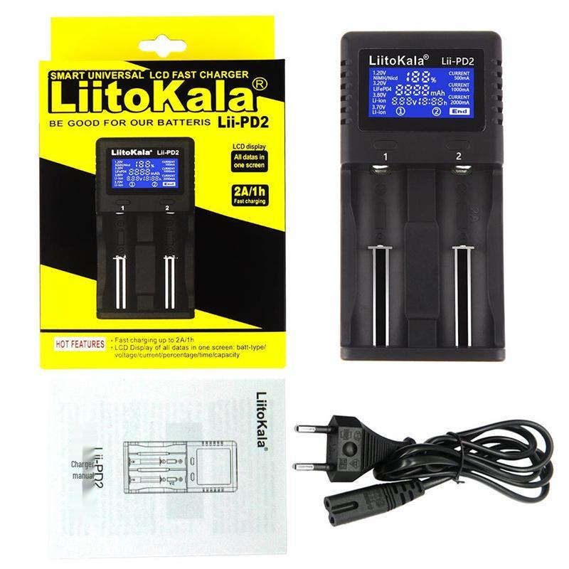 Dual-Slot Charger for 18650/26650 Lithium, AA/AAA Ni-MH, & 3.2V LiFePO4 Batteries