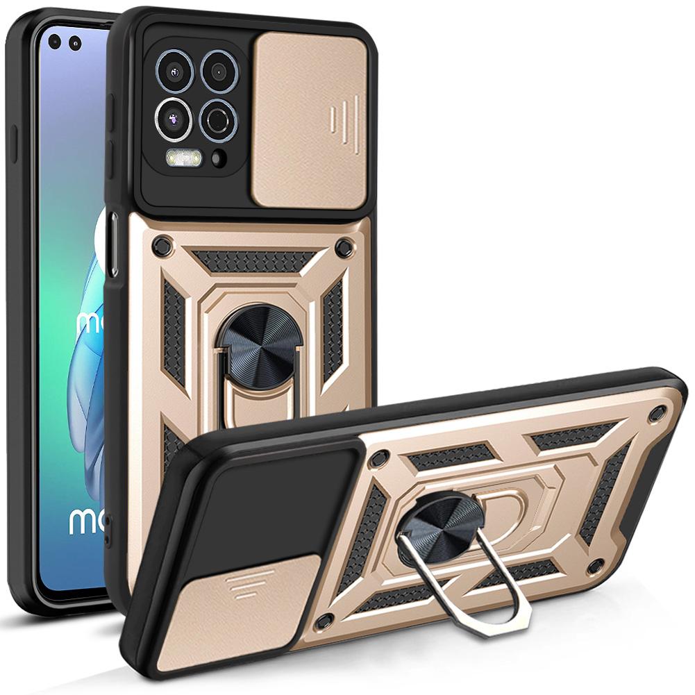 Ochranné pouzdro Armor Shockproof pro Motorola Moto G100 G200 na čočku fotoaparátu telefonu Ochranný magnetický držák do auta Ring Case Kryt
