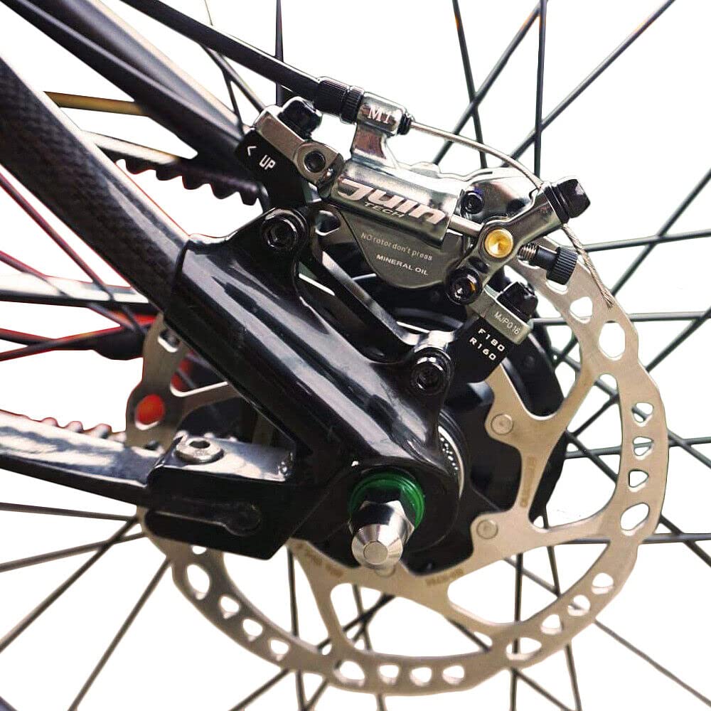 JUIN TECH M1 Hydraulic MTB Disc Brake Set 160mm with Front and JT1948 E-Bike Rotor, Rear, Black,