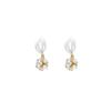 Korean Sweet Temperament Pearl Flower Earrings Women's Light Luxury Niche Design Stud Earrings Exquisite Earrings
