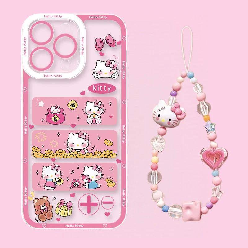 Transparent Hello Kitty Bracelet Casing For OPPO Realme C85 Pro C75 C71 C63 C61 C65 C53 C65 C67 C53 C55 C35 5G INS Phone Case