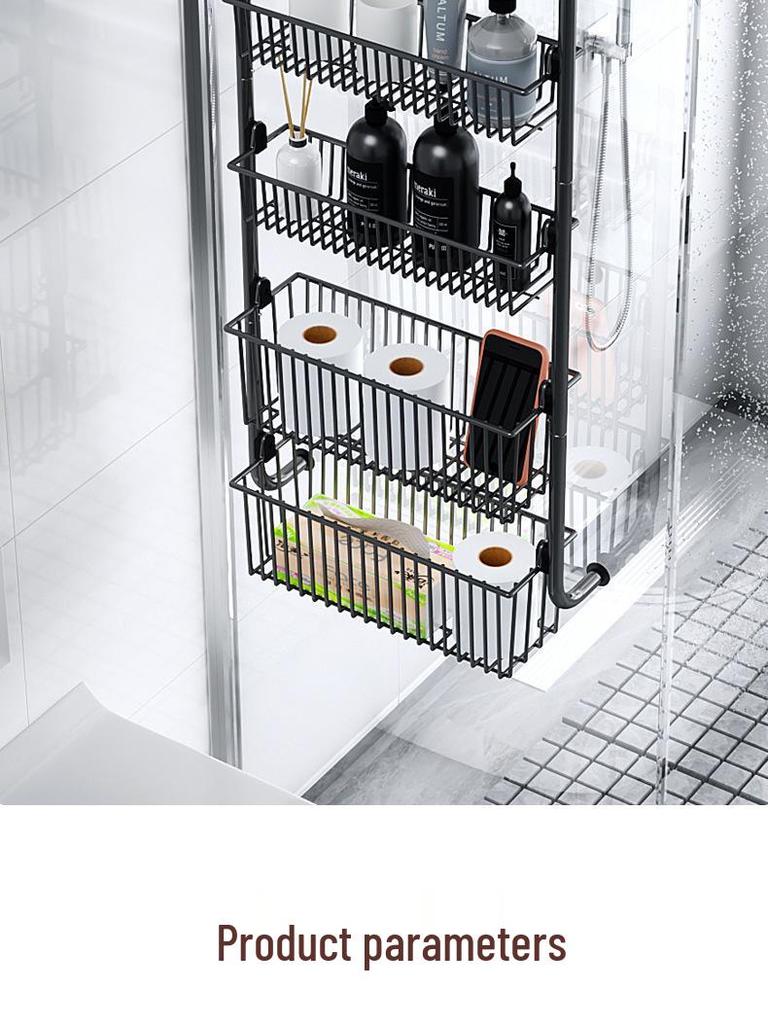 No-Drill Door Hanging Basket Organizer - Multi-Layer Storage Rack for Bathroom