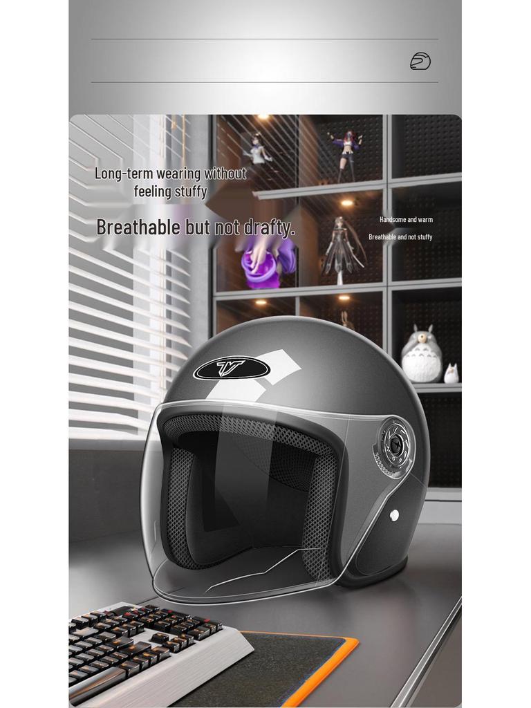 3C Certified All-Season Half Helmet for Electric Scooters, Unisex, Autumn/Winter Warmth, Safety Helmet
