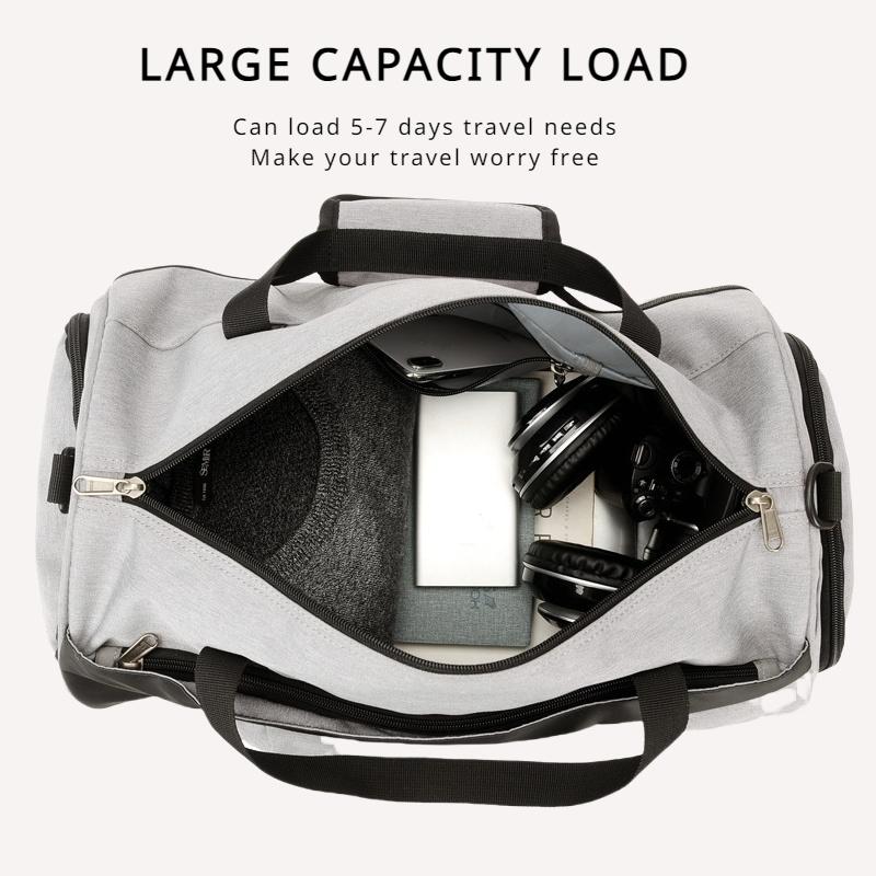 Unisex Large Capacity Gym Fitness Bag Fashion Solid Color Dry-wet Separation Bucket Travel Luggage Bag Portable Outdoor Sports Camping Trekking Bags