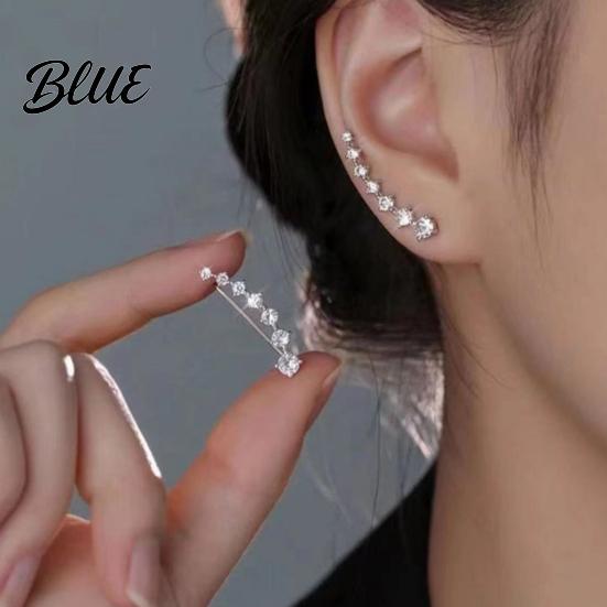 Rhinestone Earrings 1 Pair Women Prom Non-pierced Ear Clips Decor