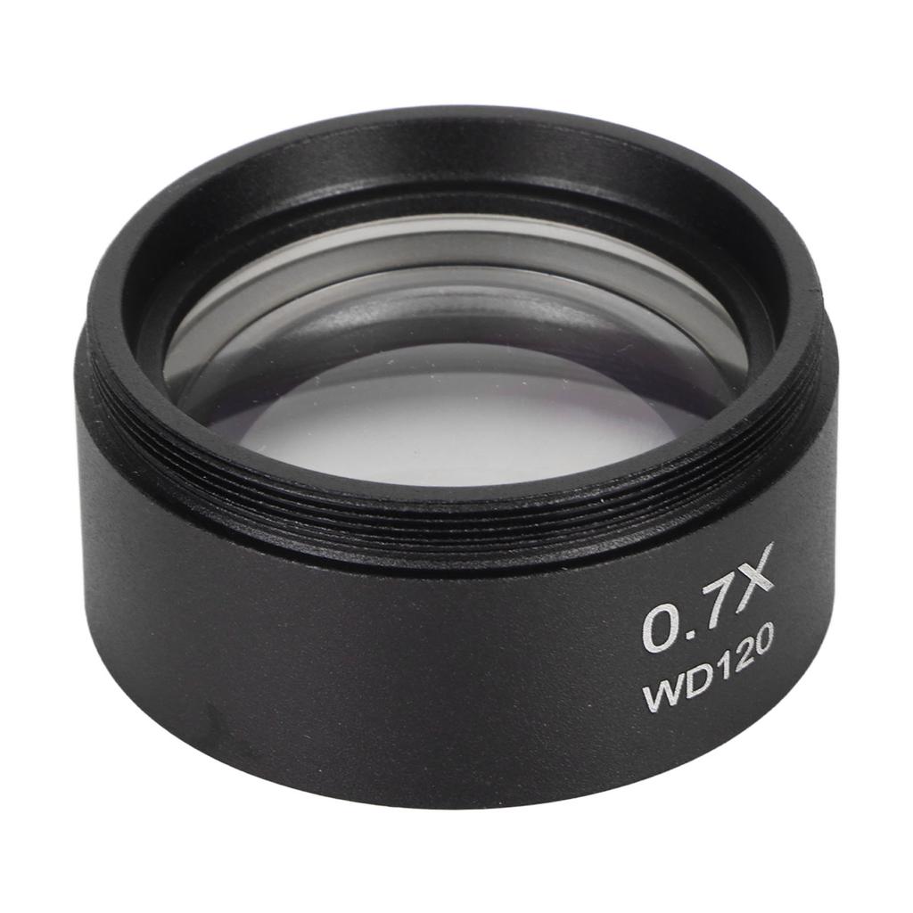 0.7X Stereo Microscope Objective Lens HD Large View Metal Auxiliary Objective Lens for Microscopes
