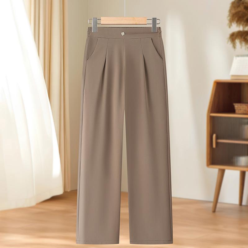 

Stylish Summer Straight-Leg Pants: Lightweight, High-Waist, Breathable for Middle-Aged & Elderly Women 5XL