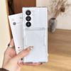 Flip Slot Card Wallet Clip Stand Phone Case For Samsung Galaxy Z Fold 7 6 5G Fold6 ZFold6 Zfold6 Solid Color PC Protective Cover