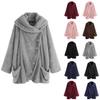 Women's Fashion Casual High Collar Plush Solid Color Long Sleeve With Pocket Button Jacket