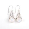 Rainbow Moonstone Gemstone 925 Sterling Silver Jewelry Handmade Earrings 1.64" CE-1-35