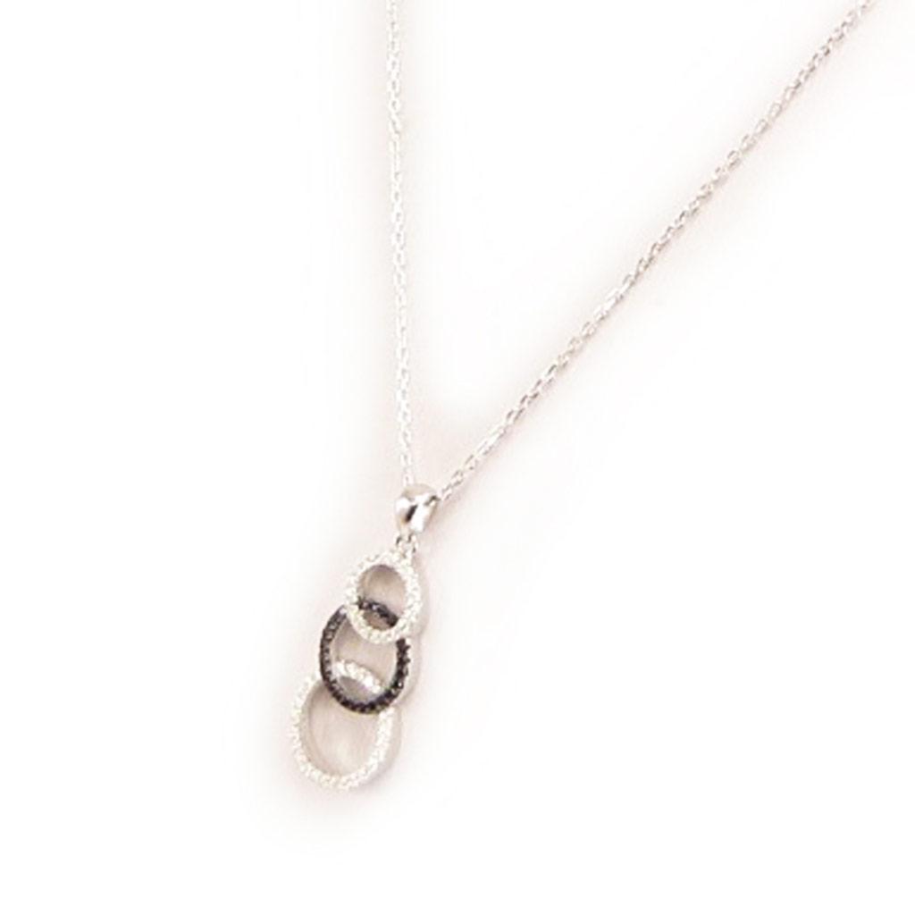 Altesse [L0181] - Collier Argent 'Scarlett' noir blanc