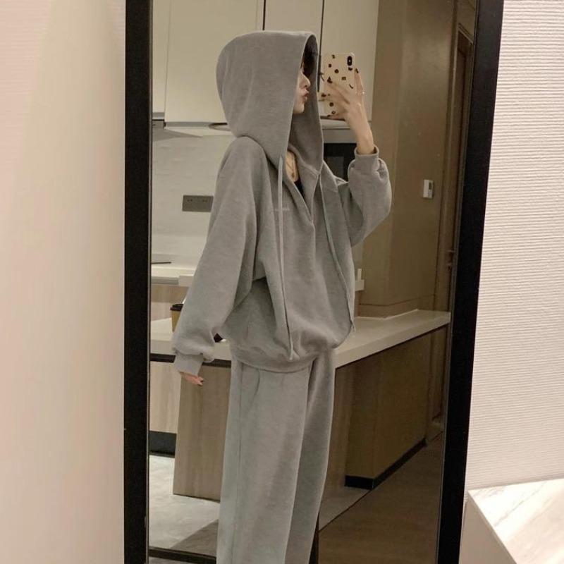 Damen Langarm Kapuzenpullover V-Ausschnitt Lockere Pullover Oberteile Einfarbig Sweatshirts