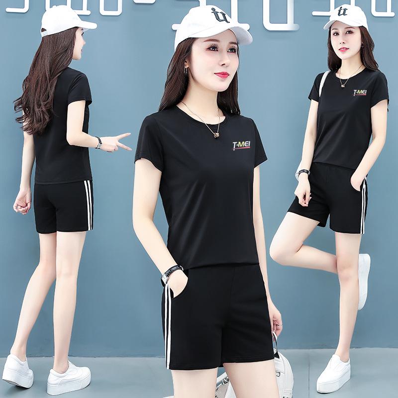 Women's Quick-Dry Summer Sports Set: Korean-Style Short-Sleeve Ice Silk Running Suit