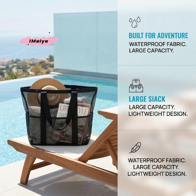 M-Handheld Bag Large Capacity Travel Swimsuit Storage Organizer Portable Tote Swimming Mesh Vacation Storage Bag New Gym Bag