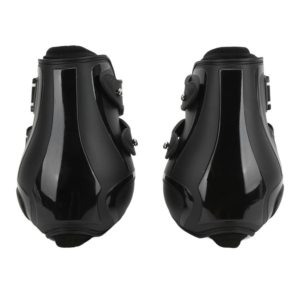 Horse Tendon Boots Set Soft Anti Slip Adjustable PU Shell Tendon Guard Boots for HorsesBlack Hind