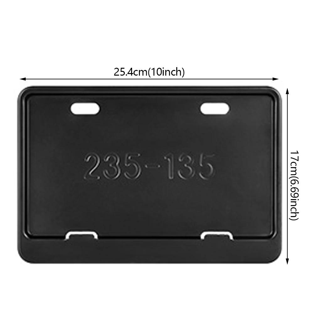 Motorcycle License Plate Frames Universal Mount Metal License Plate Holder Solid Style License Plate Holders Frame Black/Carbon