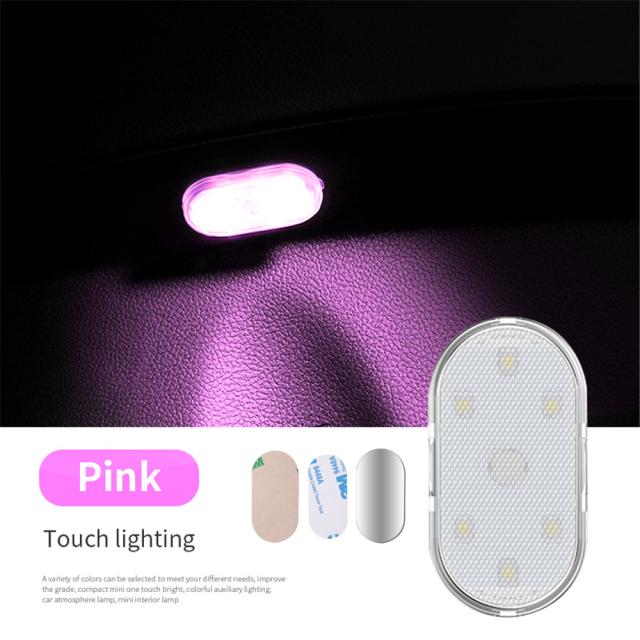 Touch Sensor Car Lighting Light Car Interior Atmosphere Light Mini Touch Roof Reading Lamp Car Styling Night Light USB Charging