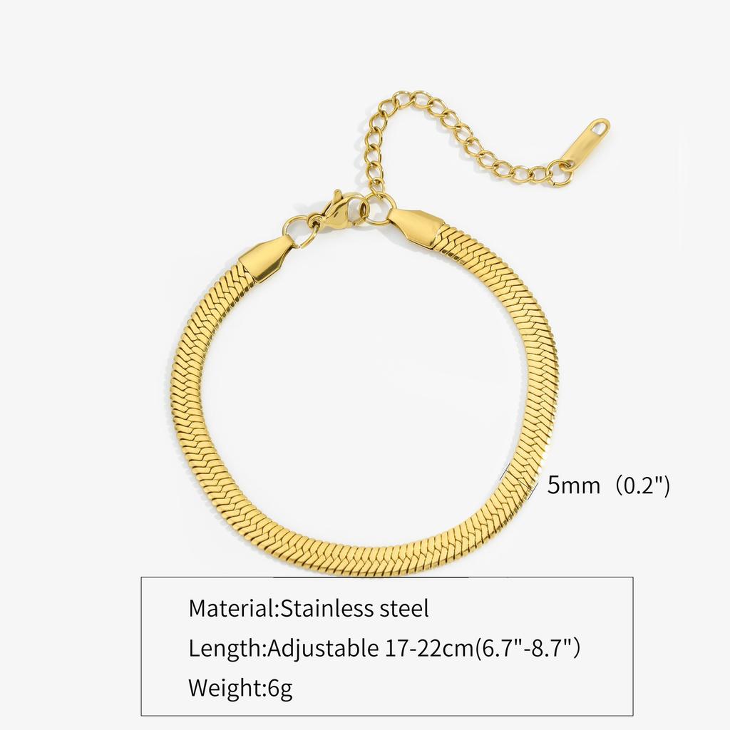 2/3/4/5MM Edelstahl Armband Für Damen Herren Goldfarbe Schlangenkette Armreif Mit Verlängerungskette Wasserdicht Party Schmuck Geschenk