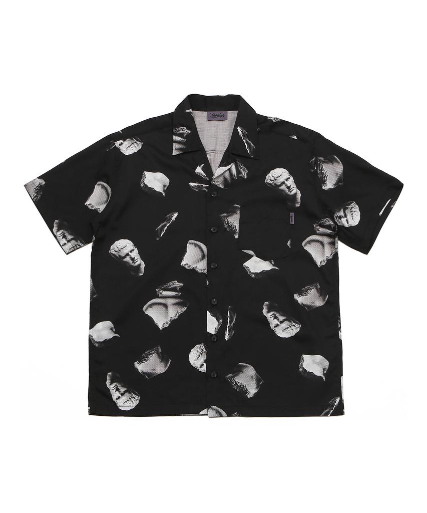ARCANE FUNK Relaxed Broken Figure Half Shirt Black