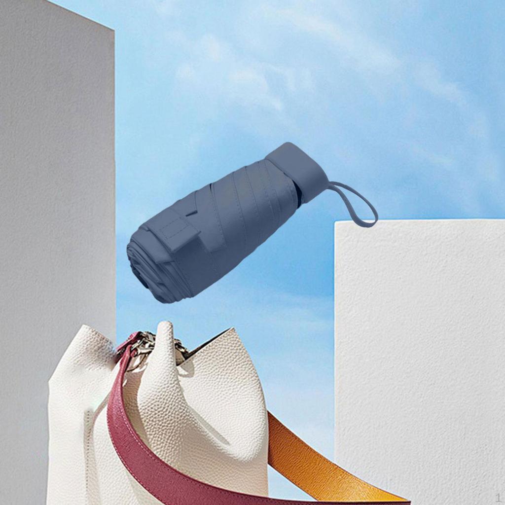 Compact 6-rib Folding Umbrella, Water Resistant, Ideal for Travel And Outdoor Use