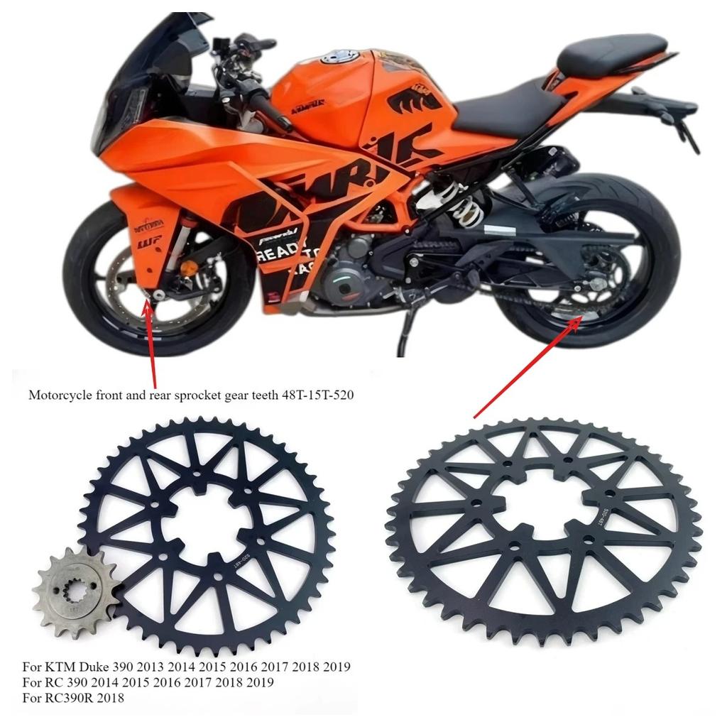 Motorcycle modification front and rear sprocket gear teeth are suitable for Duke390 RC390 Duke 390 2014 2015 2016 2017-2019