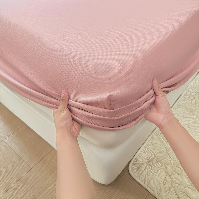 Baumwoll-Spannbettlaken Einfarbig mit Gummizug Rutschfest Verstellbarer Matratzenbezug für Doppel-, King-, Queen-Bett 150x200 200x220cm