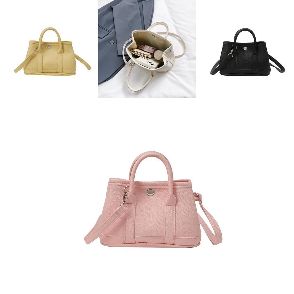 Solid Color Pu Handheld Bag With Inner Phone Pocket For Daily Use