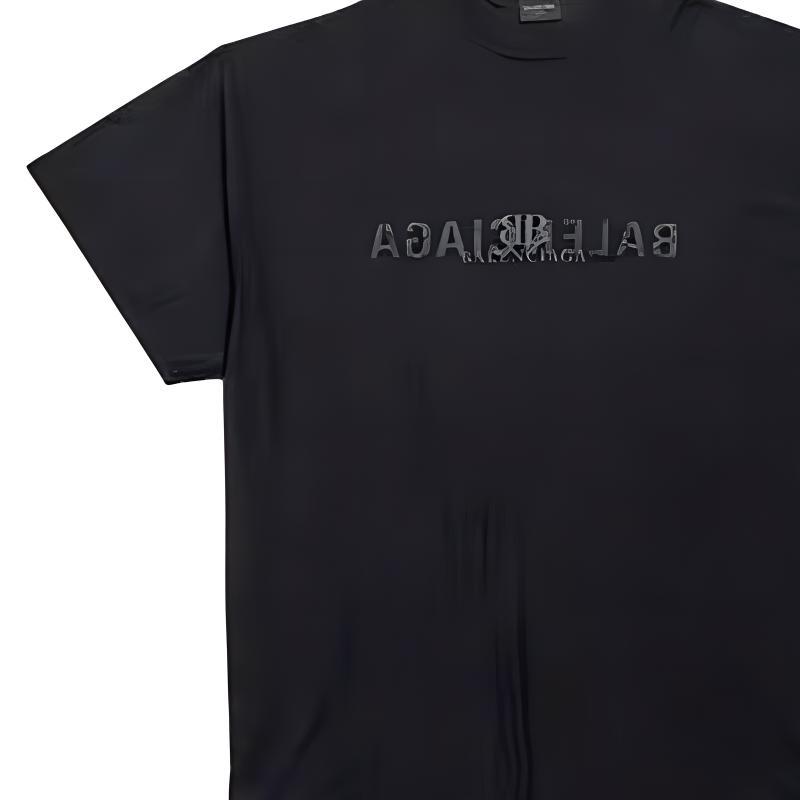 Balenciaga AI Logo Inside Out Oversized T-shirt 'Black' Men's 787358TQVJ41750