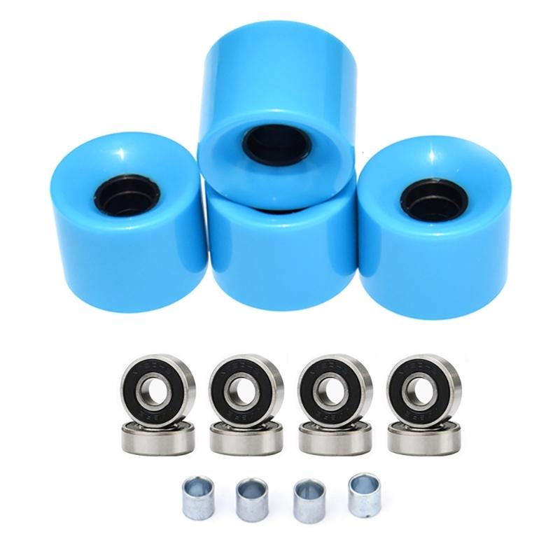 4 Pack Longboards Skateboard Wheels Cruising Wheel Set with Bearings and Spacers, Longboards Wheels PU Wheel Replacement