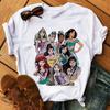 Disney Cartoon Princess Printed Women T-shirt Kawaii Graphic Printed T Shirt Summer Casual Short Sleeve Female Tops Tshirt Tees