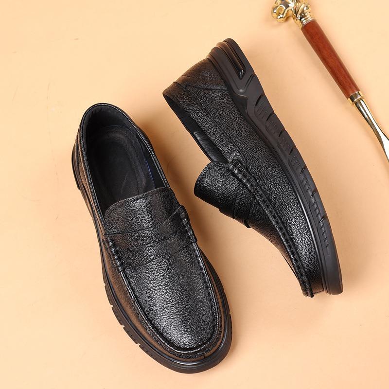 The first layer of sheepskin summer new men's beanie shoes genuine leather men's casual leather shoes one pedal breathable men's shoes shoes