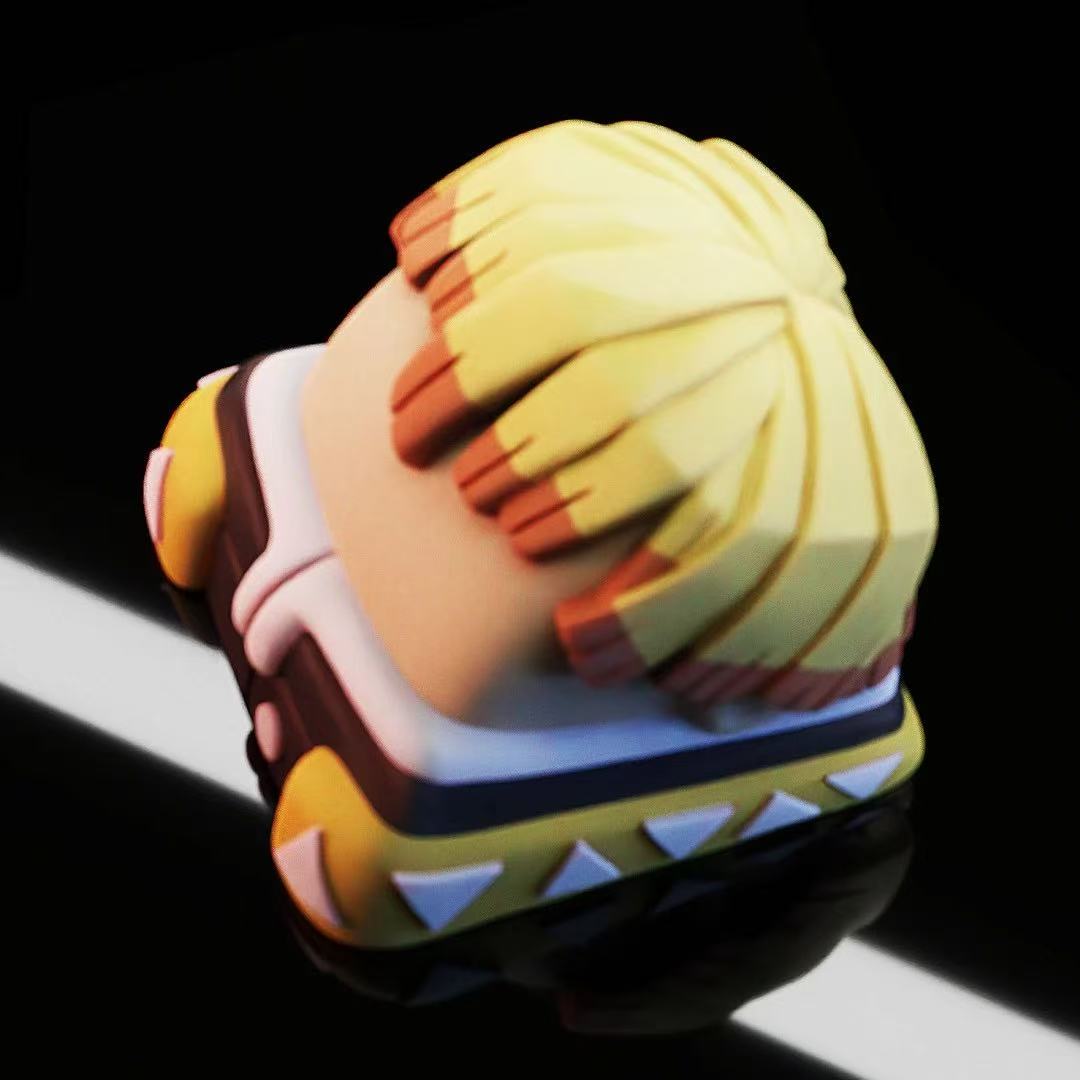 

Demon Slayer Anime Figure Kamado Tanjiro Agatsuma Zenitsu Keycap Cross Mechanical Keyboard ESC Base Keycap Gift