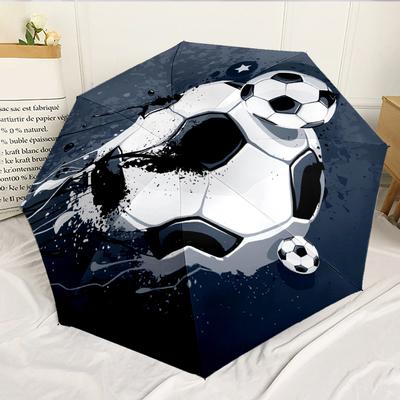 Soccer Ball Artwork 8-Frame for Travel, Camping, Casual Lightweight Portable Umbrella, Essential for Every Family Holidays Birthday Gift