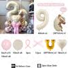 53pcs Bow Horsehead Theme Balloon Cream White Number 1-9 Balloons for Children's Birthday Party Room Decoration Balloon Supplies