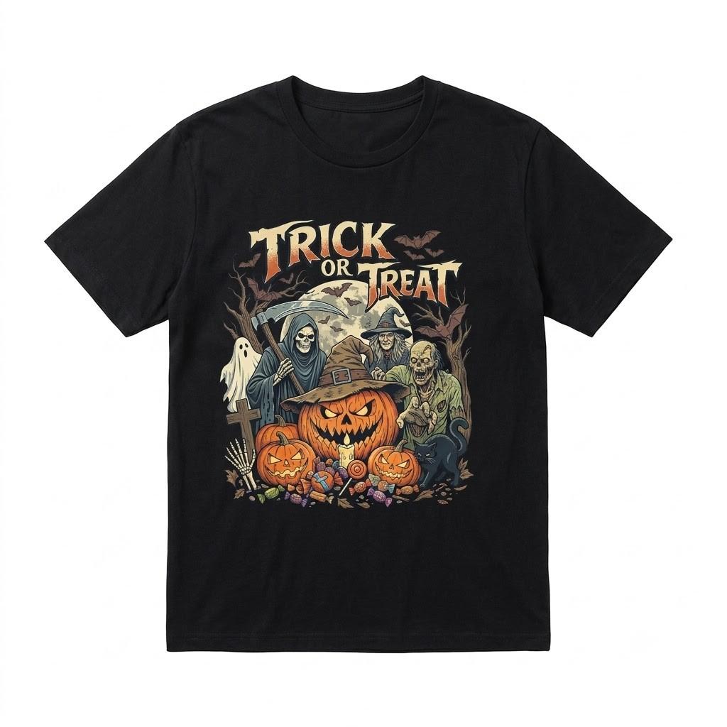 Trick Or Trea Halloween Book Graphic Black T Shirt Gift For Friends