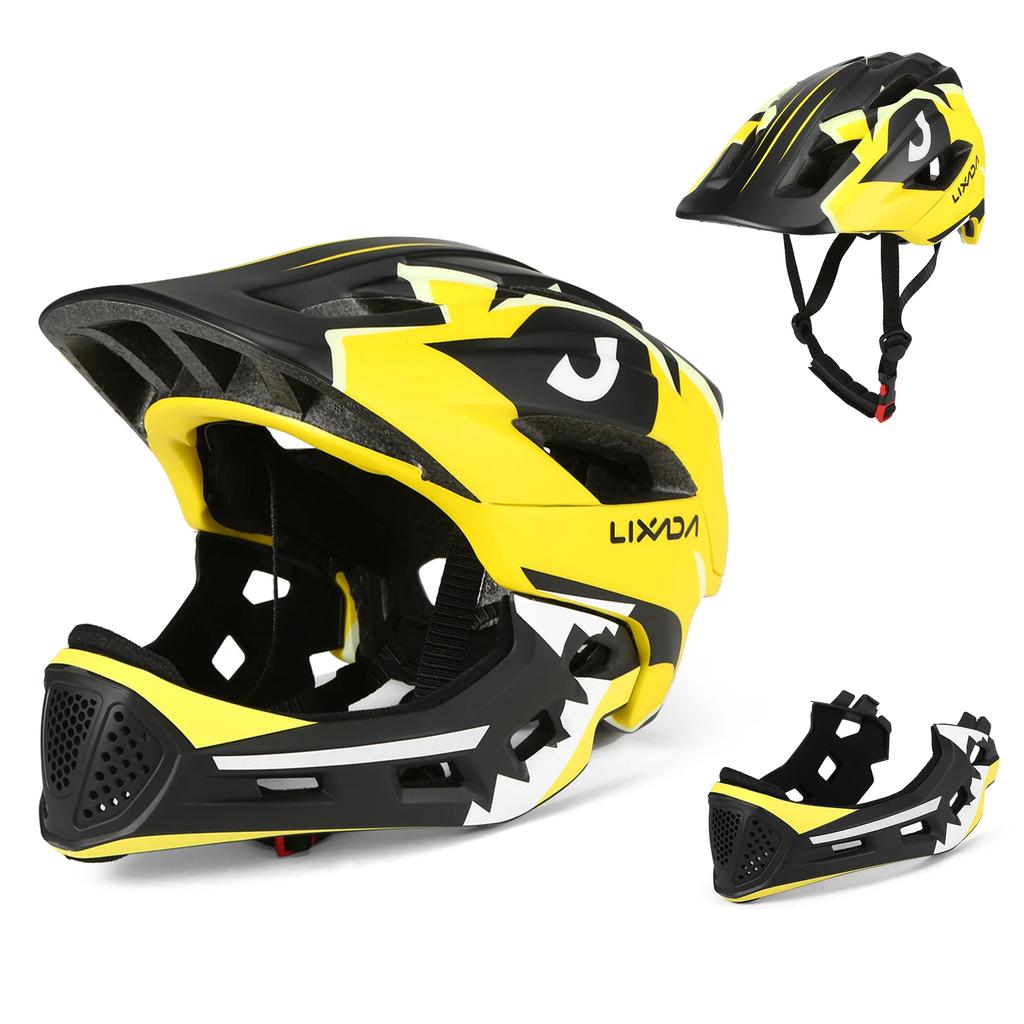 New Kids Detachable Full Face Helmet for BMX Bike Skateboarding Roller Skating Adjustable Impact-Resistant Sports Safety Gear