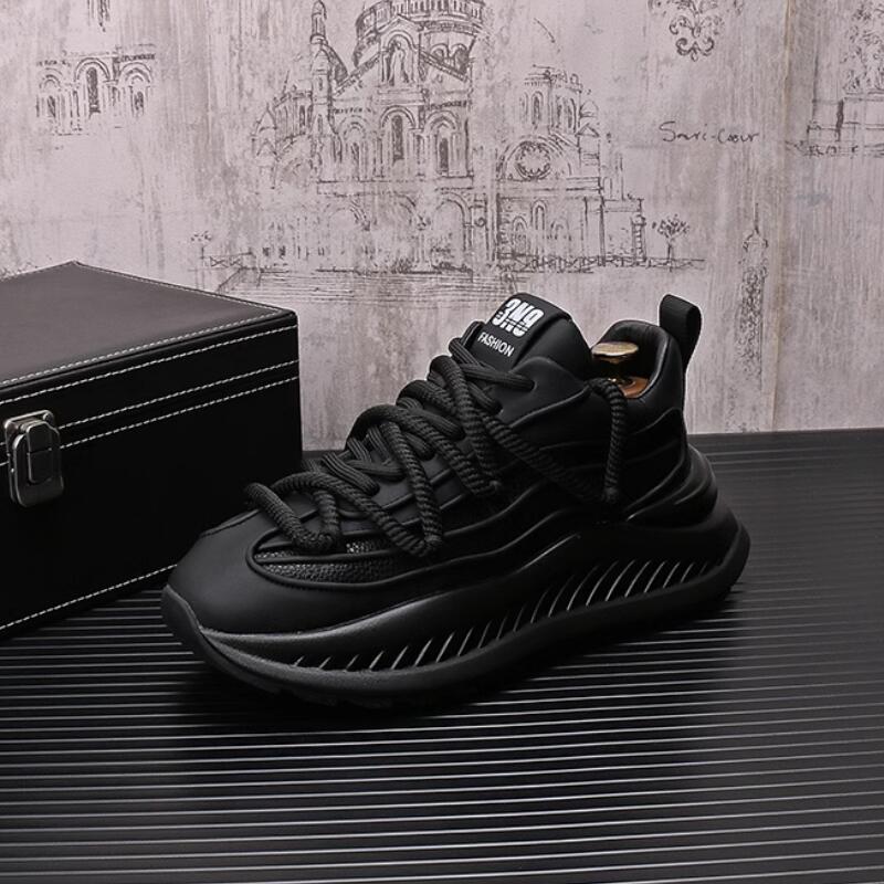 Fashion Men's new autumn and winter cashmere warm cotton shoes with thick soles inside heightening leisure sports shoes  a40